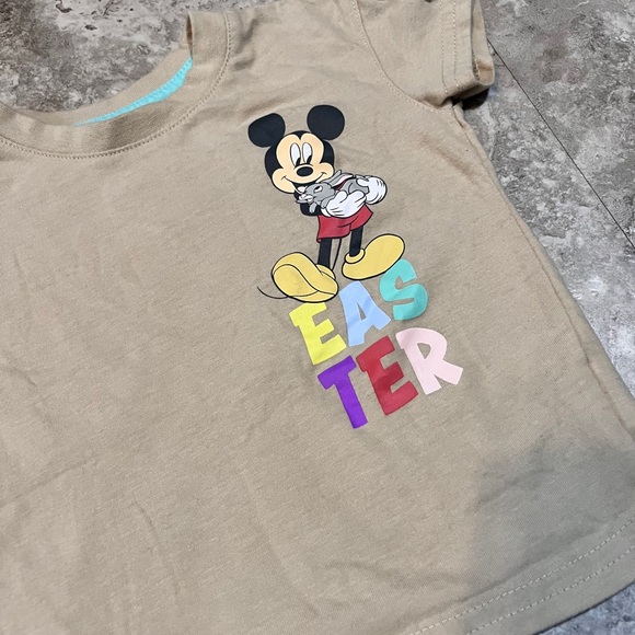 Disney Kids Beige Mickey Mouse Easter T-Shirt - Picture 3 of 6